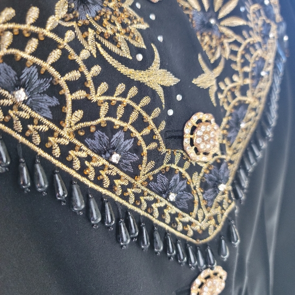 **Vintage*** Lisa Rene' rhinestone floral embroidered coat/jacket/blazer - Picture 10 of 15